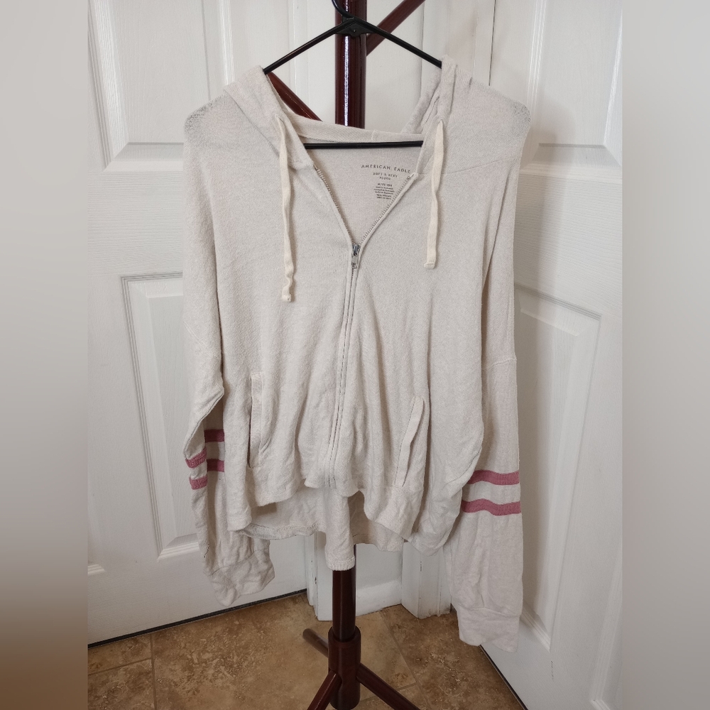 American Eagle Soft & Sexy Plush Lightweight Zip Up Hoodie